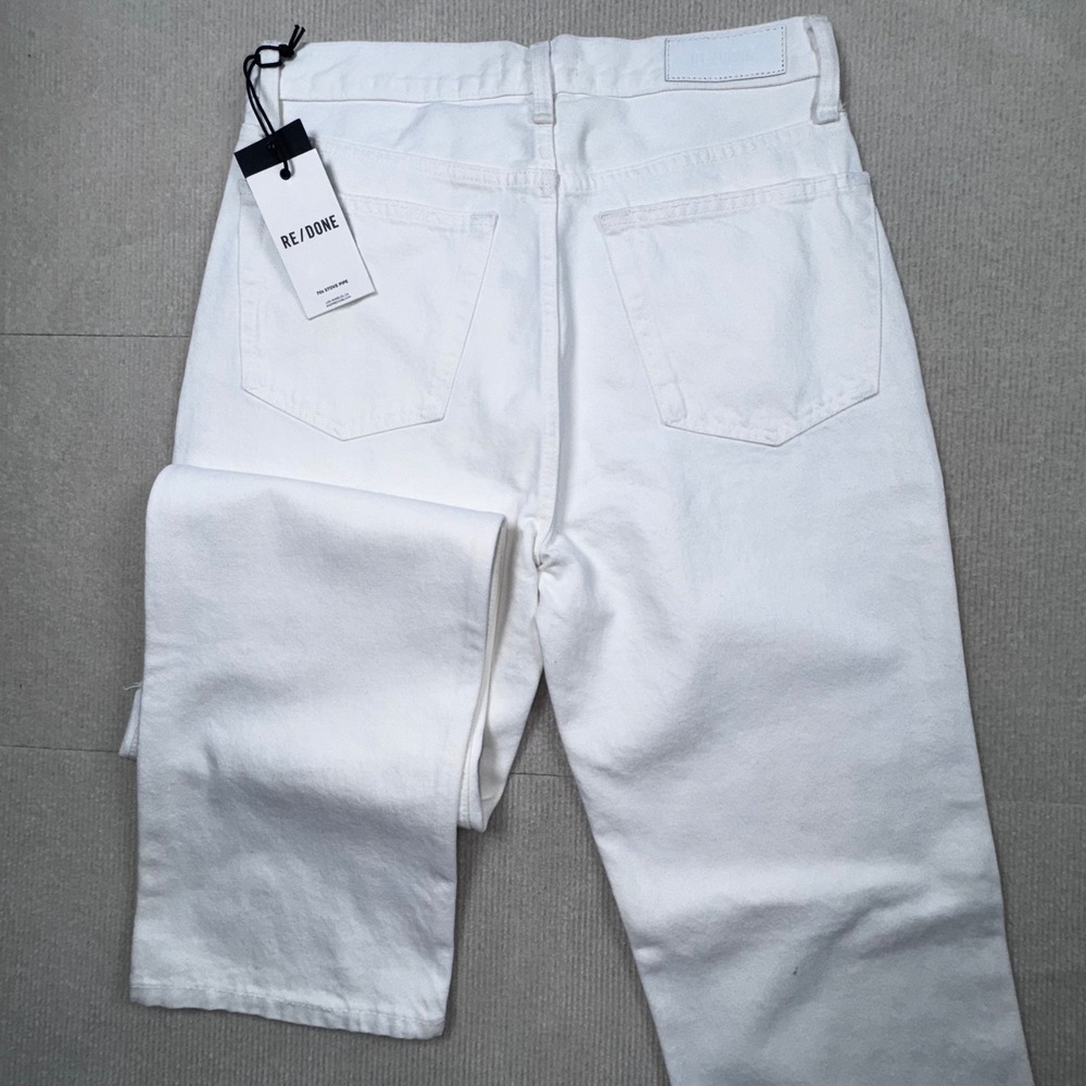 RE/DONE 90s High Rise Loose Jeans Womens 29 White Distressed 184-3WHR L